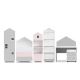 Armário para criança MIRUM 126x80 cm branco/cinzento/rosa