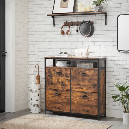 Armário para sapatos FIRA castanho/preto