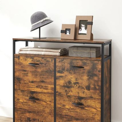 Armário para sapatos FIRA castanho/preto