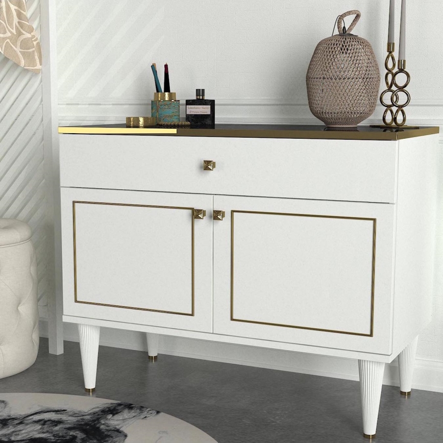 Armário RAVENNA 76x90 cm branco/ouro