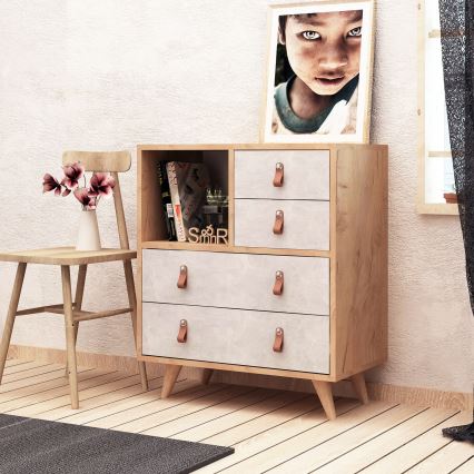 Armário WITLOF 87x70 cm castanho/cinzento