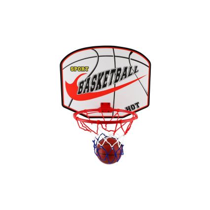 Aro de basquetebol com bola