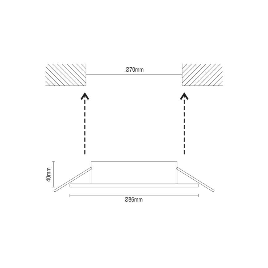 Aro para luminária embutida GU10 Ø 8,6 cm, branco