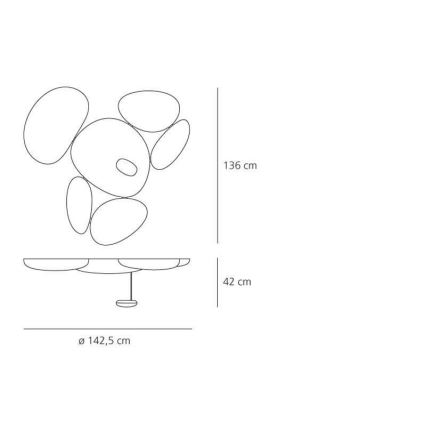 Artemide 1245110A - Iluminação de teto LED com regulação SKYDRO LED/29W/230V 3000K