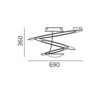 Artemide 1255120A - Iluminação de teto LED com regulação PIRCE LED/44W/230V 3000K dourado