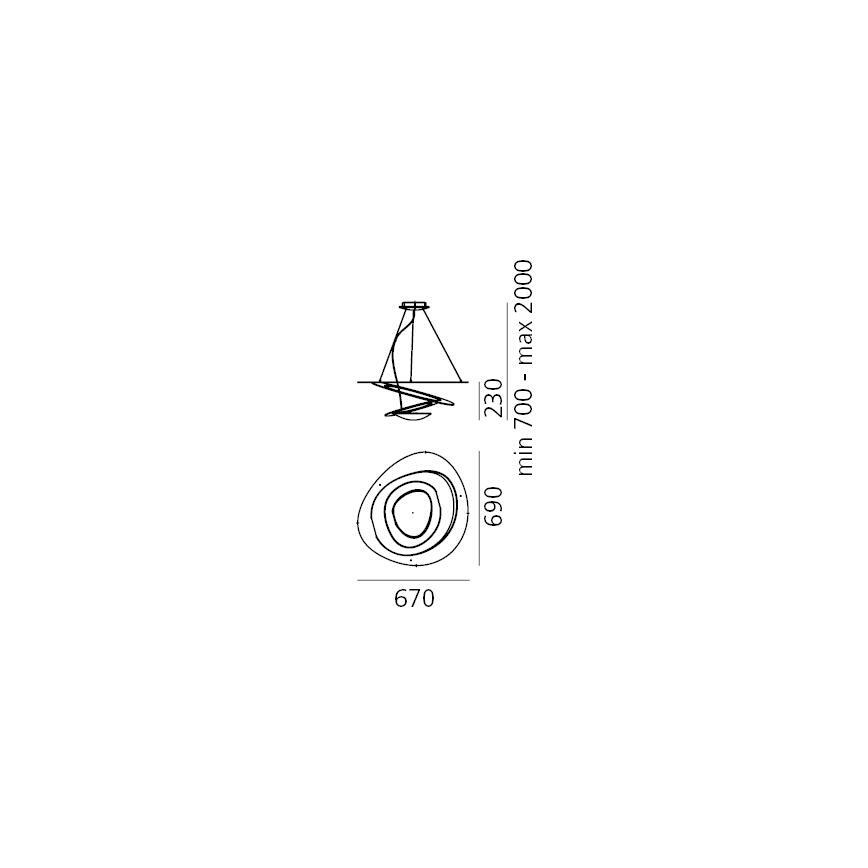 Artemide 1256110A - Candeeiro suspenso LED com regulação PIRCE LED/44W/230V 3000K branco