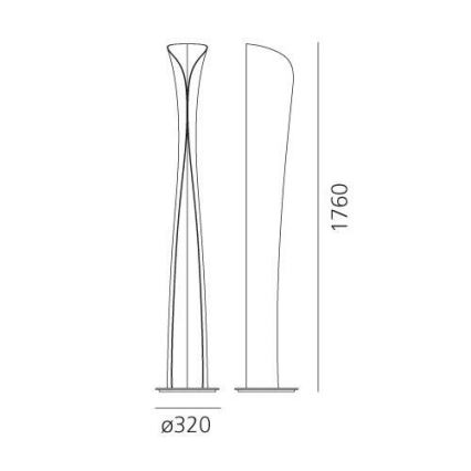 Artemide 1361020A - Candeeiro de chão LED CADMO LED/44W/230V + 1xGU10/10W/230V branco