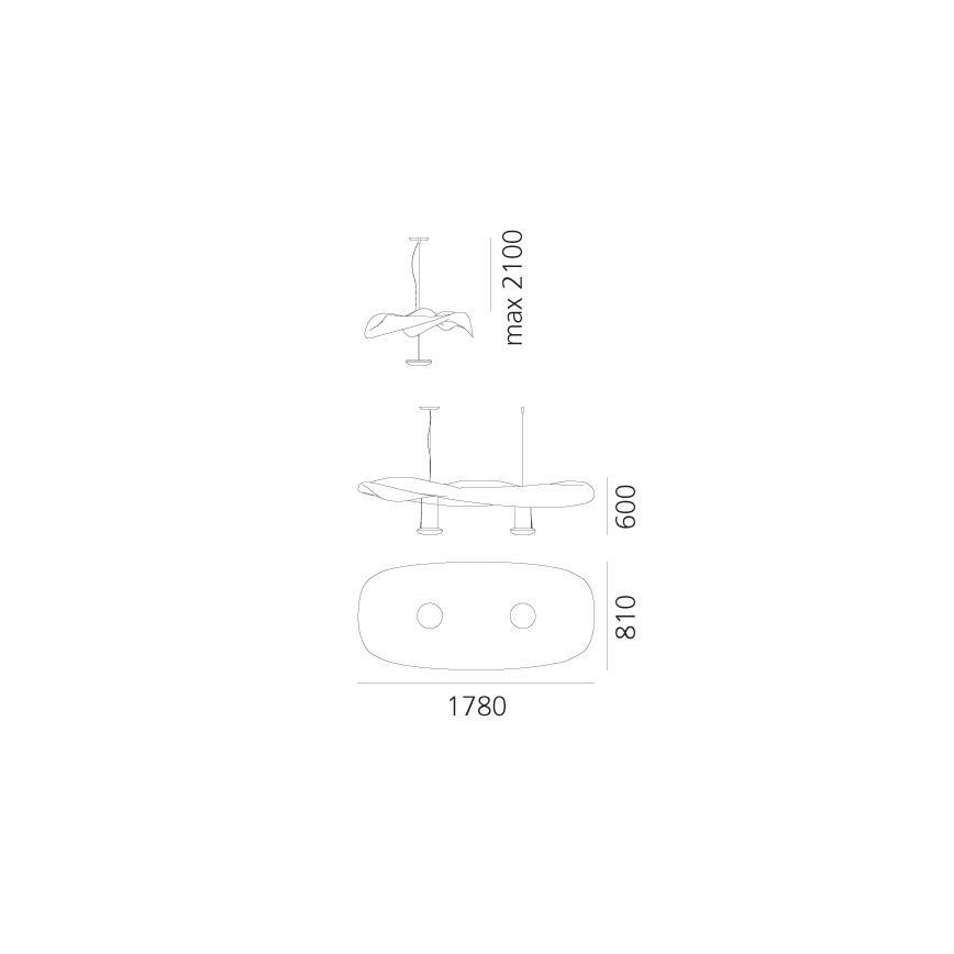 Artemide 1513010A - Candeeiro suspenso COSMIC ANJO 2xR7s/11W/230V cromado brilhante