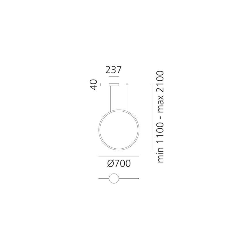 Artemide 1992010APP - Candeeiro suspenso LED com regulação DISCOVERY LED/40W/230V 3000K antracite