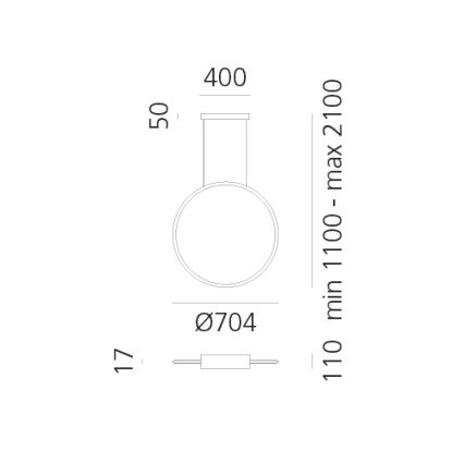 Artemide 1992230IN1APP - Candeeiro suspenso LED com regulação DISCOVERY LED/42W/230V 2700K preto