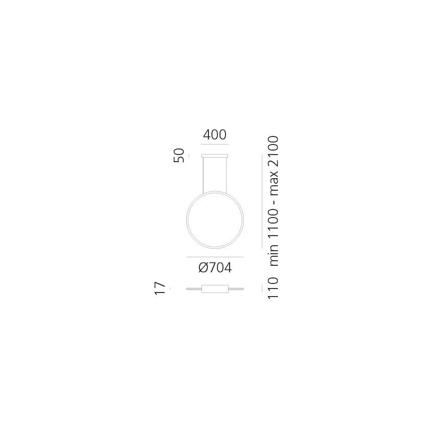 Artemide 1992230IN1APP - Candeeiro suspenso LED com regulação DISCOVERY LED/42W/230V 2700K preto