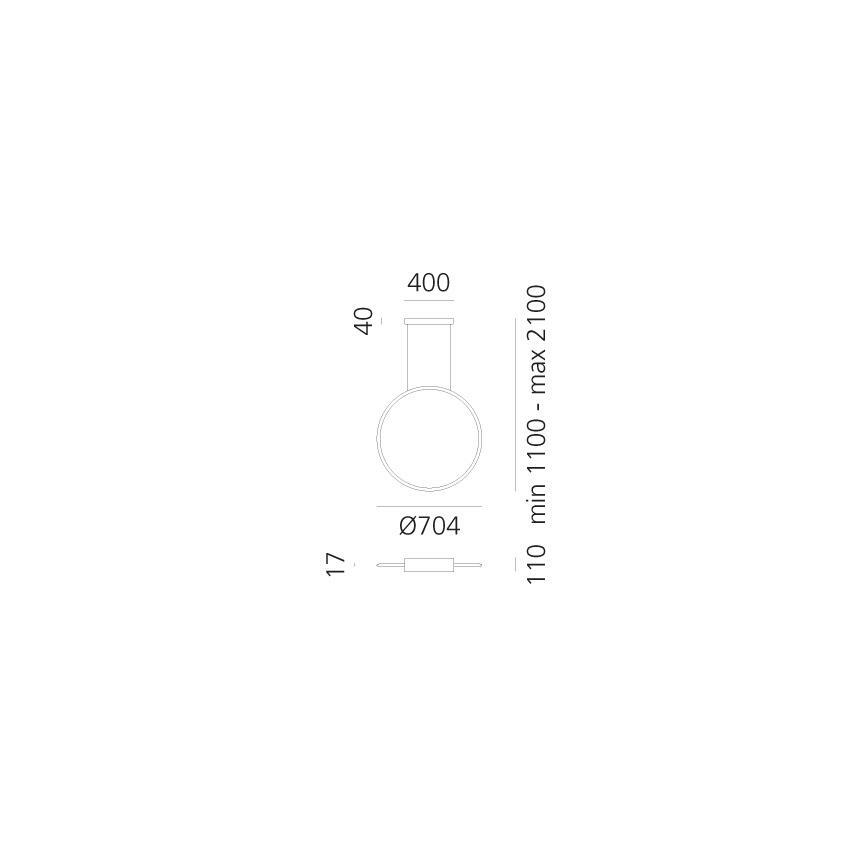 Artemide 1992330APP - Candeeiro suspenso LED RGBW com regulação DISCOVERY LED/42W/230V 2700-6500K preto