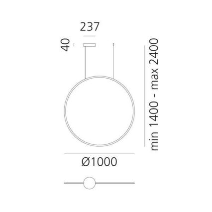 Artemide 1993010APP - Candeeiro suspenso LED com regulação DISCOVERY LED/60W/230V 3000K antracite