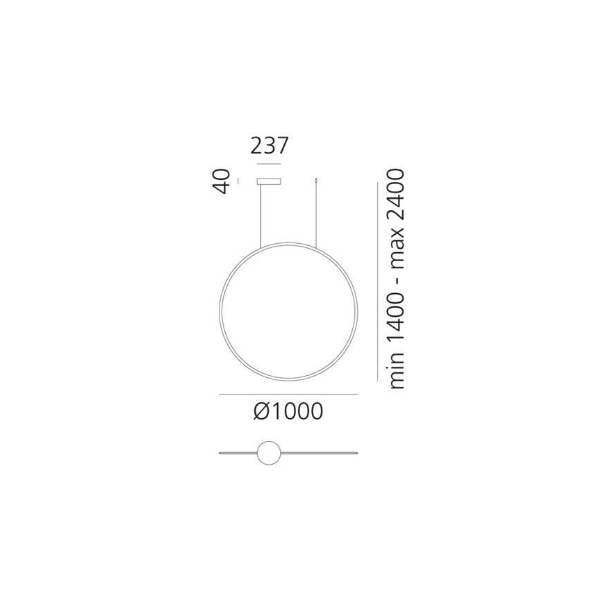Artemide 1993060APP - Candeeiro suspenso LED com regulação DISCOVERY LED/60W/230V 3000K bronze