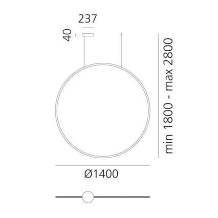 Artemide 1994010APP - Candeeiro suspenso LED com regulação DISCOVERY LED/80W/230V 3000K antracite