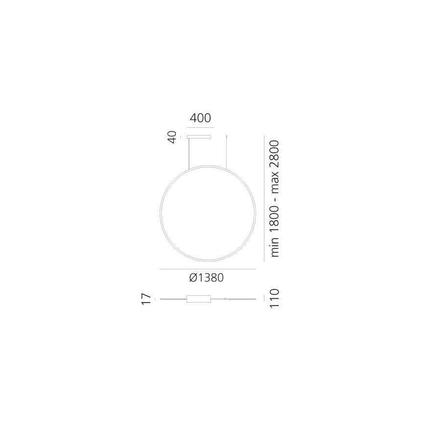 Artemide 1994330APP - Candeeiro suspenso LED RGBW com regulação DISCOVERY LED/79W/230V 2700-6500K preto