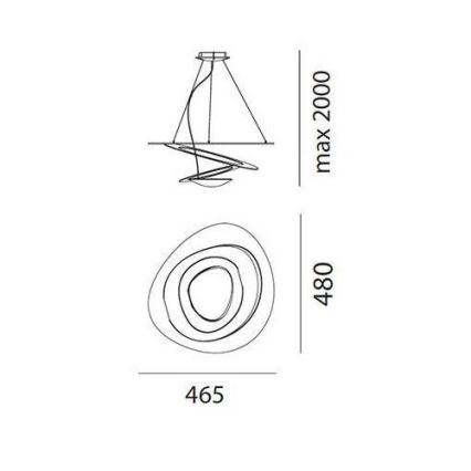 Artemide AR 1249010A - Candeeiro pendente dimerizável em cabo PIRCE MICRO LED/27W/230V