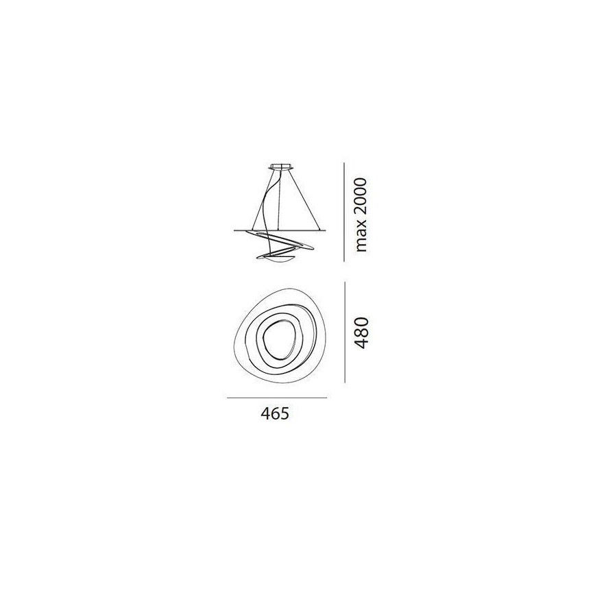 Artemide AR 1249010A - Candeeiro pendente dimerizável em cabo PIRCE MICRO LED/27W/230V