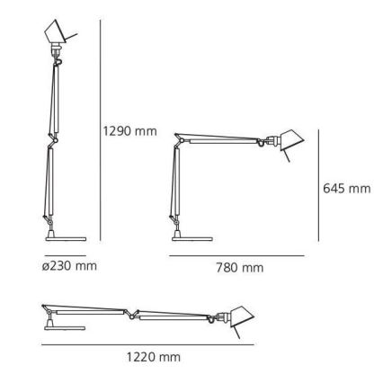 Artemide AR A004430+AR A005330 KOMPLET - Candeeiro de mesa TOLOMEO 1xE27/70W/230V