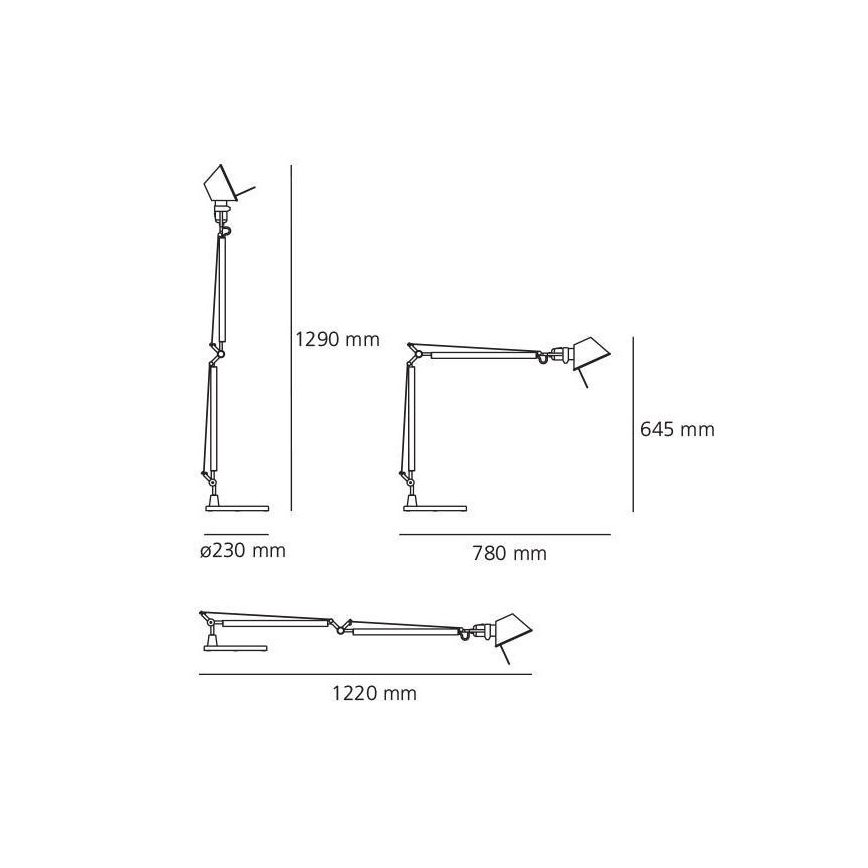 Artemide AR A004430+AR A005330 KOMPLET - Candeeiro de mesa TOLOMEO 1xE27/70W/230V