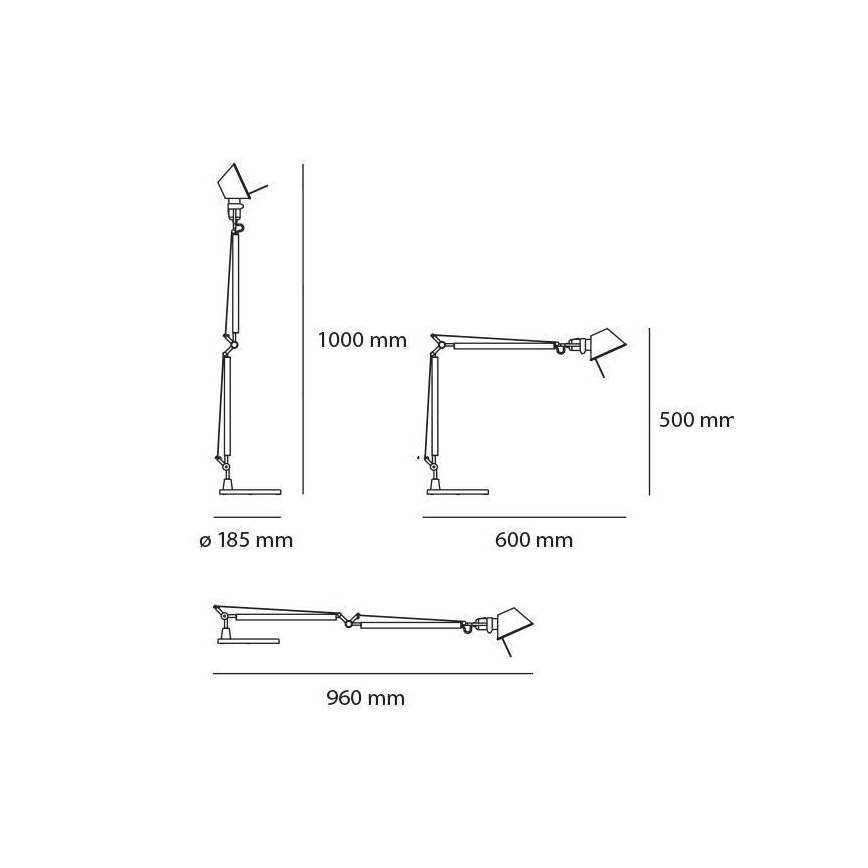 Artemide AR A015100+AR A003900 CONJUNTO - Luminária de mesa LED dimerizável TOLOMEO MIDI LED/9W/230V