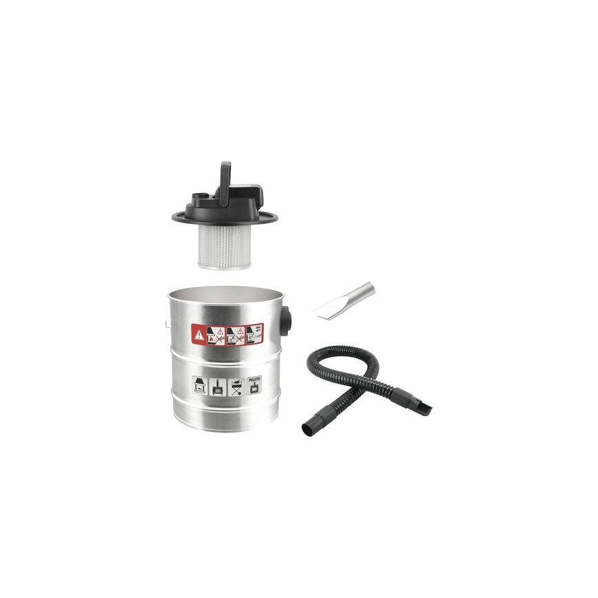 Aspirador de cinzas a pilhas com filtro HEPA 12 l 110W/18V 2000 mAh cromado mate