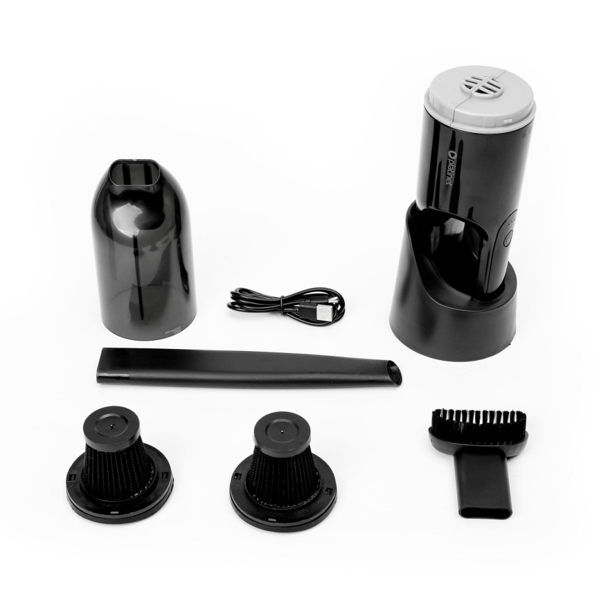 Aspirador portátil recarregável para carro 75W/2000 mAh preto