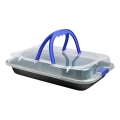 Assadeira com tampa TORO 42x3,8x29 cm preto/azul