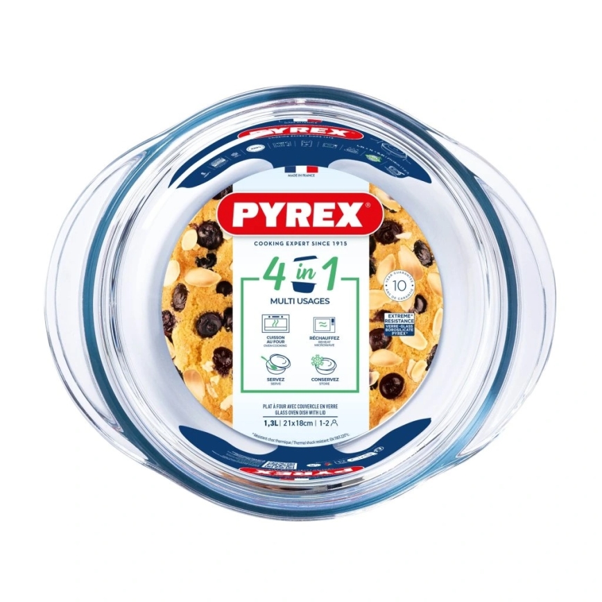 Assadeira de forno com tampa PYREX 1,3 l