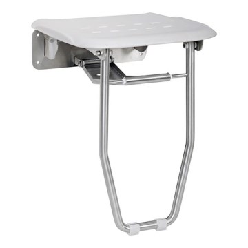 Assento de duche 35x43,3 cm prateado/branco