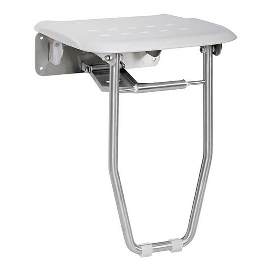 Assento de duche 35x43,3 cm prateado/branco