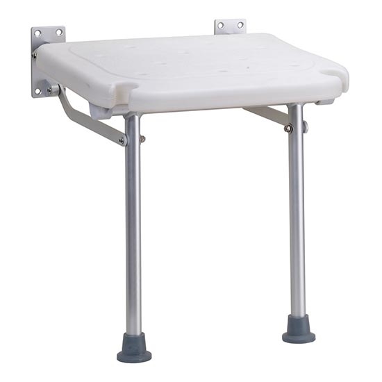 Assento de duche 40x43 cm prateado/branco