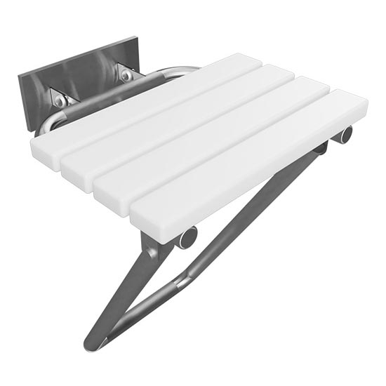 Assento de duche 44x46 cm em aço inoxidável/prateado