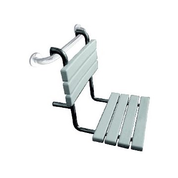 Assento de duche 44x50 cm prateado/branco