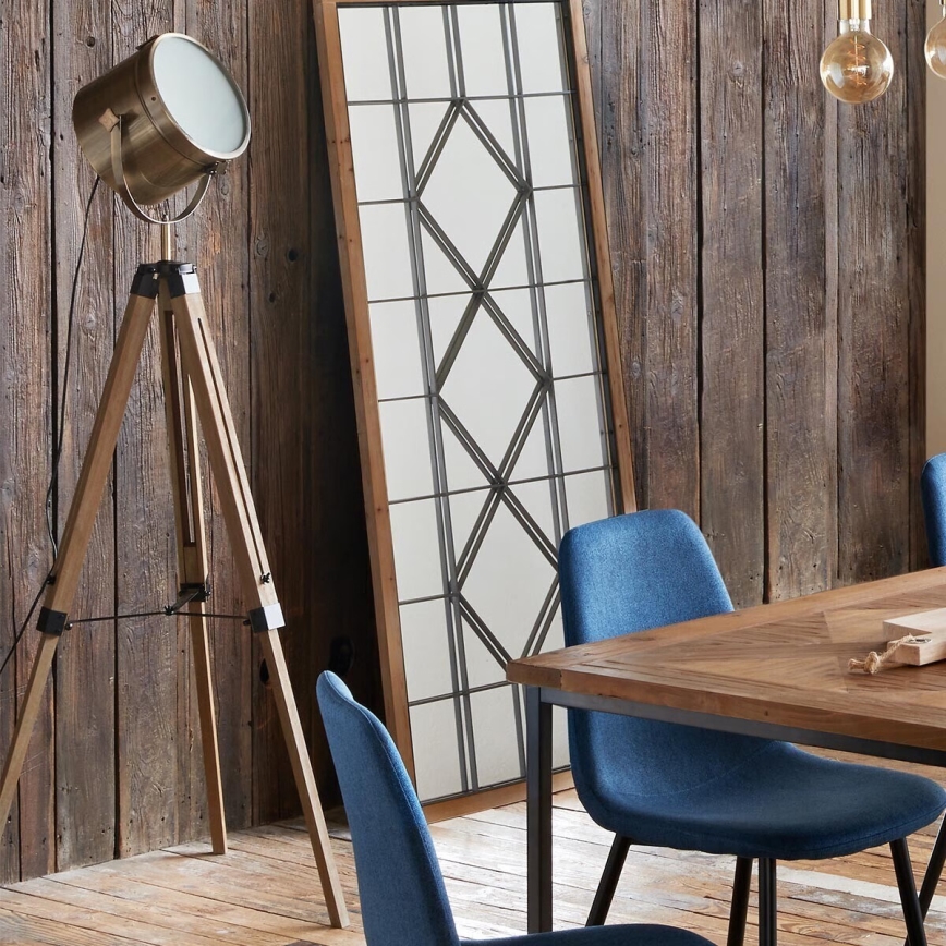 Atmosphera - Candeeiro de chão EBOR 1xE27/25W/230V pinho/latão