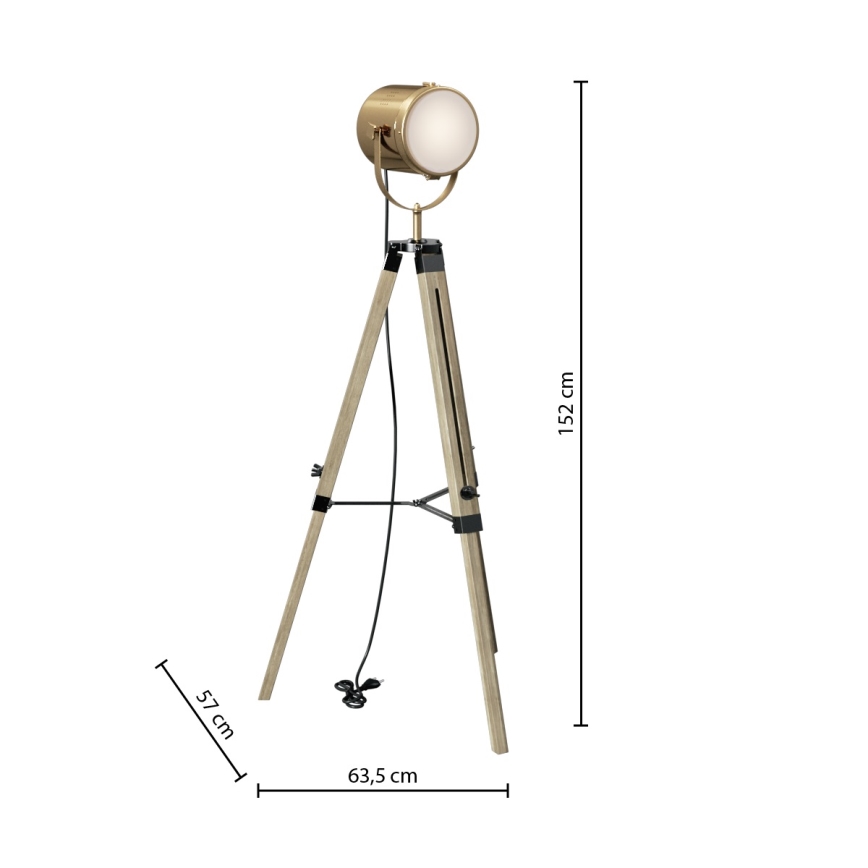 Atmosphera - Candeeiro de chão EBOR 1xE27/25W/230V pinho/latão
