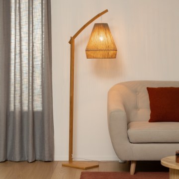 Atmosphera - Candeeiro de chão PALM 1xE27/60W/230V bambu/cânhamo