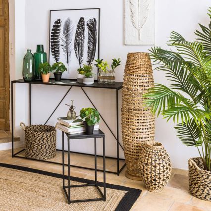 Atmosphera - Candeeiro de chão SAND 1xE27/40W/230V faia/Jacinto-de-água