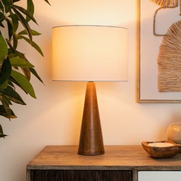 Atmosphera - Candeeiro de mesa AINA 1xE27/25W/230V pinho