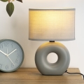 Atmosphera - Candeeiro de mesa BARU 1xE14/40W/230V cinzento