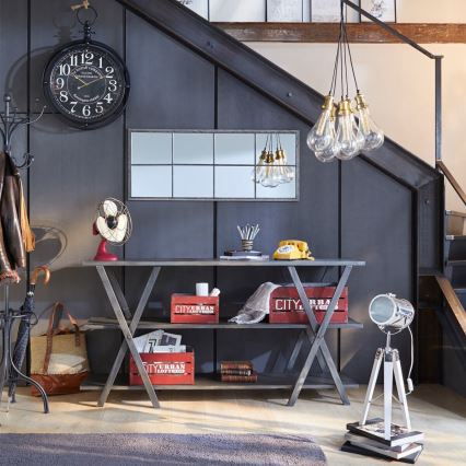 Atmosphera - Candeeiro de mesa EBOR 1xE14/25W/230V pinho/cromado brilhante