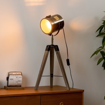 Atmosphera - Candeeiro de mesa EBOR 1xE14/25W/230V pinho/latão