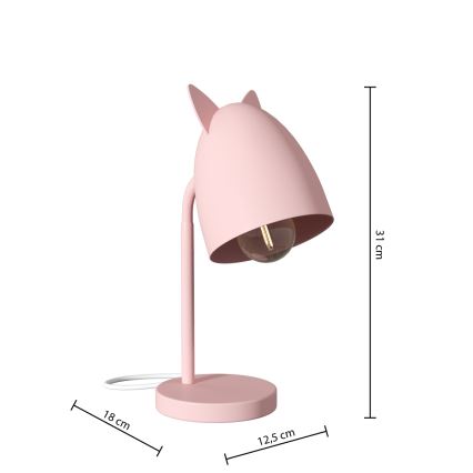 Atmosphera - Candeeiro de mesa infantil OREILLES 1xE14/40W/230V rosa