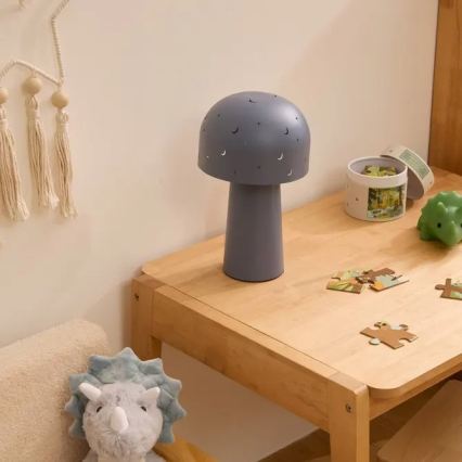 Atmosphera - Candeeiro de mesa infantil STARRY MUSHROOM 1xE14/25W/230V azul