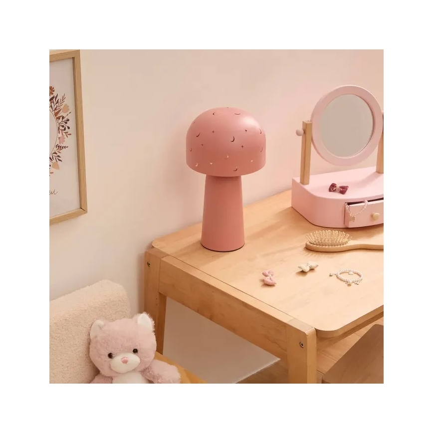 Atmosphera - Candeeiro de mesa infantil STARRY MUSHROOM 1xE14/25W/230V rosa