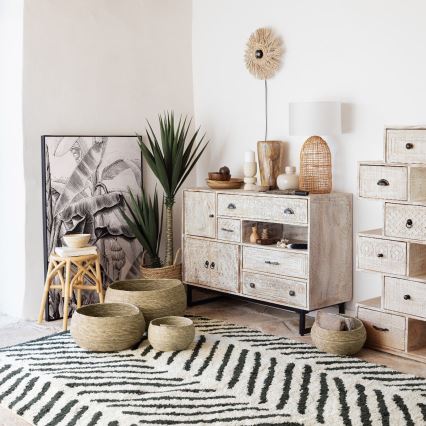 Atmosphera - Candeeiro de mesa KARLA 1xE27/25W/230V vime