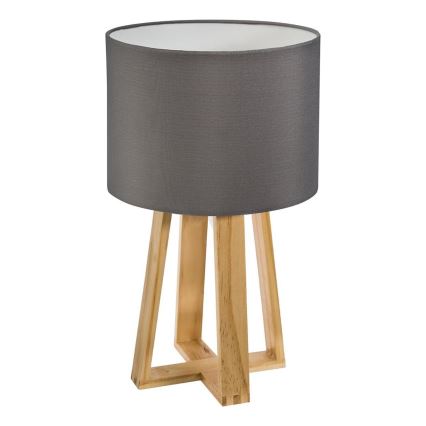 Atmosphera - Candeeiro de mesa MOLU 1xE27/25W/230V pinho/cinzento