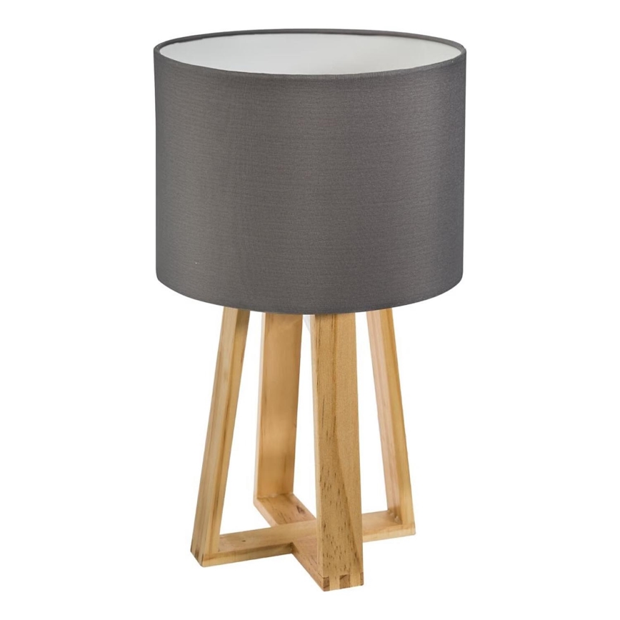 Atmosphera - Candeeiro de mesa MOLU 1xE27/25W/230V pinho/cinzento