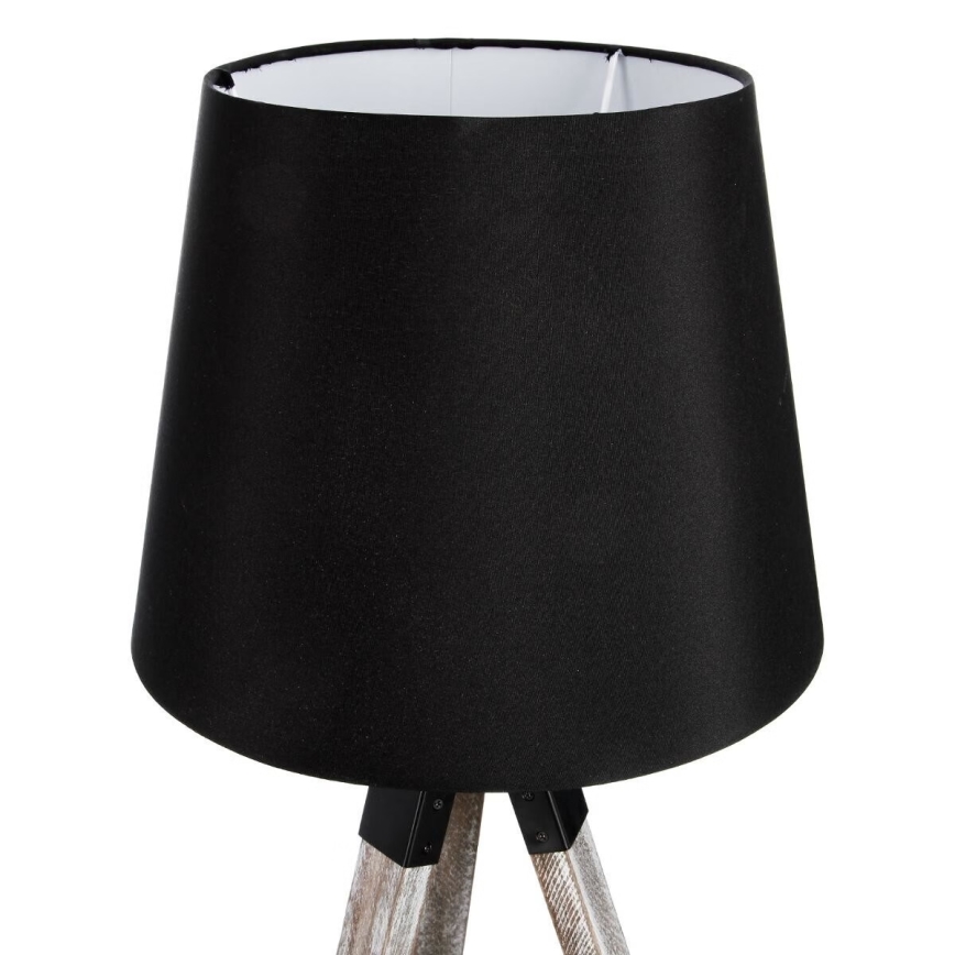 Atmosphera - Candeeiro de mesa RUNO 1xE27/25W/230V madeira/preto