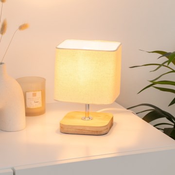 Atmosphera - Candeeiro de mesa TOXEY 1xE14/25W/230V pinho/bege